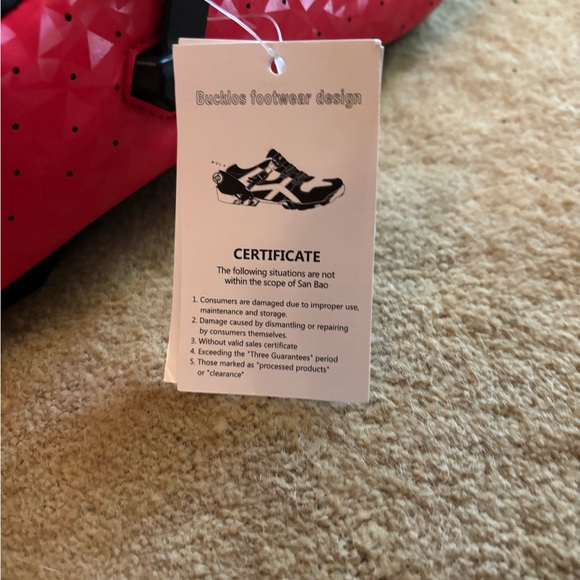 Men's Red Cycling Spin Bicycle Shoes for Delta Cleats Size 13 (NEW) - Picture 5 of 5